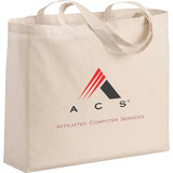 6oz Cotton Canvas All-Purpose Tote — Natural (NT) — decorated product view — 3