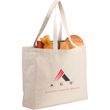 6oz Cotton Canvas All-Purpose Tote — Natural (NT) — decorated product view — 2