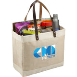 Westover Premium Market Tote — Natural (NT) — decorated right angle — 2