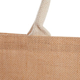Jute Shopper Tote with Recycled Cotton Pocket — Natural (NT) — blank product view — 10