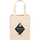 Mini 10oz Cotton Gift Tote — Natural (NT) — decorated front view — 2