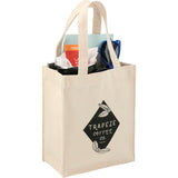 Mini 10oz Cotton Gift Tote — Natural (NT) — decorated product view — 4
