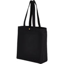 Repose 10oz Recycled Cotton Box Tote w/Snap — Black (BK) — blank left angle