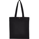 Repose 10oz Recycled Cotton Box Tote w/Snap — Black (BK) — blank back view — 5
