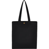 Repose 10oz Recycled Cotton Box Tote w/Snap — Black (BK) — blank front view — 4