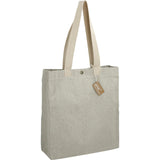 Repose 10oz Recycled Cotton Box Tote w/Snap — Gray (GY) — blank right angle — 17