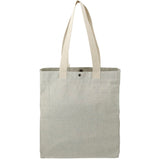 Repose 10oz Recycled Cotton Box Tote w/Snap — Gray (GY) — blank back view — 15