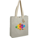Repose 10oz Recycled Cotton Box Tote w/Snap — Gray (GY) — decorated right angle