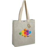 Repose 10oz Recycled Cotton Box Tote w/Snap — Gray (GY) — decorated right angle — 13