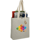 Repose 10oz Recycled Cotton Box Tote w/Snap — Gray (GY) — decorated right angle