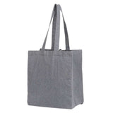 Recycled Cotton Grocery Tote Bag 7oz — Multi-Colored (MT) — blank left angle — 9