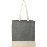 Split Recycled 5oz Cotton Twill Convention Tote — Black (BK) — blank back view — 25