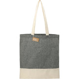 Split Recycled 5oz Cotton Twill Convention Tote — Black (BK) — blank front view — 24