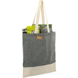 Split Recycled 5oz Cotton Twill Convention Tote — Black (BK) — blank product view — 27