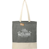 Split Recycled 5oz Cotton Twill Convention Tote — Black (BK) — decorated front view — 21