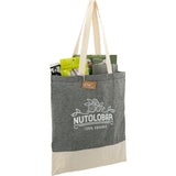 Split Recycled 5oz Cotton Twill Convention Tote — Black (BK) — decorated product view — 23