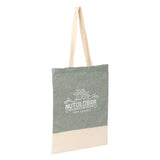 Split Recycled 5oz Cotton Twill Convention Tote — Dark Green — decorated right angle — 4