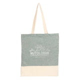 Split Recycled 5oz Cotton Twill Convention Tote — Dark Green — decorated front view — 3