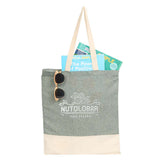 Split Recycled 5oz Cotton Twill Convention Tote — Dark Green — decorated product view — 5