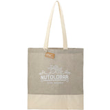 Split Recycled 5oz Cotton Twill Convention Tote — Gray (GY) — decorated front view — 13