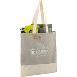 Split Recycled 5oz Cotton Twill Convention Tote — Gray (GY) — decorated product view — 15
