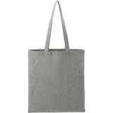 Recycled Cotton Herringbone Tote w/Zip Pocket 7oz — Dark Gray (DGY) — blank back view — 8