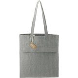 Recycled Cotton Herringbone Tote w/Zip Pocket 7oz — Dark Gray (DGY) — blank front view — 5