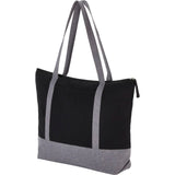 Repose 10oz Recycled Cotton Zippered Tote — Black (BK) — blank left angle — 9