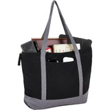 Repose 10oz Recycled Cotton Zippered Tote — Black (BK) — blank right angle — 7