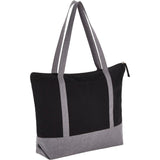 Repose 10oz Recycled Cotton Zippered Tote — Black (BK) — blank right angle — 8