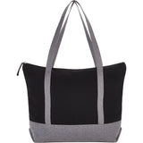 Repose 10oz Recycled Cotton Zippered Tote — Black (BK) — blank back view — 6