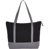 Repose 10oz Recycled Cotton Zippered Tote — Black (BK) — blank front view — 5