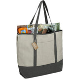 Repose 10oz Recycled Cotton Zippered Tote — Gray (GY) — blank right angle — 18