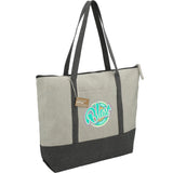 Repose 10oz Recycled Cotton Zippered Tote — Gray (GY) — decorated right angle — 15