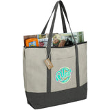 Repose 10oz Recycled Cotton Zippered Tote — Gray (GY) — decorated right angle — 14