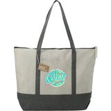 Repose 10oz Recycled Cotton Zippered Tote — Gray (GY) — decorated front view — 13
