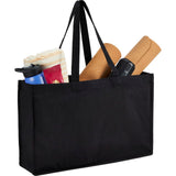 Repose 10oz Recycled Cotton Shoulder Tote — Black (BK) — blank right angle — 15