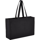 Repose 10oz Recycled Cotton Shoulder Tote — Black (BK) — blank right angle — 16