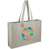 Repose 10oz Recycled Cotton Shoulder Tote — Gray (GY) — decorated right angle — 5
