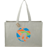 Repose 10oz Recycled Cotton Shoulder Tote — Gray (GY) — decorated front view — 3
