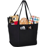 Repose 10oz Recycled Cotton Tote — Black (BK) — blank right angle — 14
