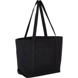 Repose 10oz Recycled Cotton Tote — Black (BK) — blank right angle — 15