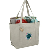 Repose 10oz Recycled Cotton Tote — Gray (GY) — decorated right angle — 3