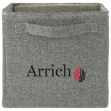 Recycled Cotton Storage Cube — Natural (NT) — decorated front view — 2