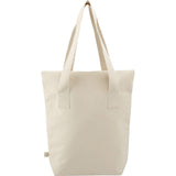 16 oz Organic Cotton Commuter Tote — Natural (NT) — blank back view — 8