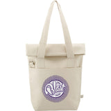 16 oz Organic Cotton Commuter Tote — Natural (NT) — decorated front view — 2