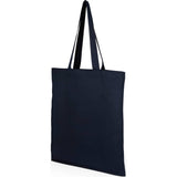 Double-Stitched 8oz Organic Cotton Tote — Navy (NY) — blank left angle — 13