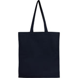 Double-Stitched 8oz Organic Cotton Tote — Navy (NY) — blank back view — 11