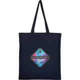Double-Stitched 8oz Organic Cotton Tote — Navy (NY) — decorated front view — 8