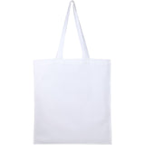 Double-Stitched 8oz Organic Cotton Tote — White (WH) — blank back view — 5